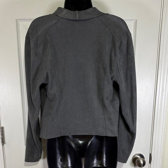 BLANKNYC Women’s Gray Asymmetrical Moto Zip Jacket Size Medium - Picture 3 of 8